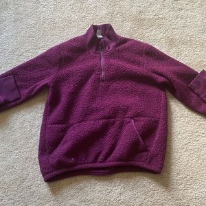 Athleta Girl half zip fuzzy jacket